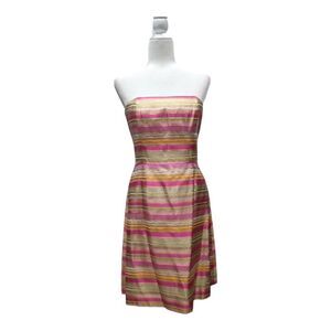 Katlin Argiro Atelier Colorful Striped Strapless A Line Dress, 8